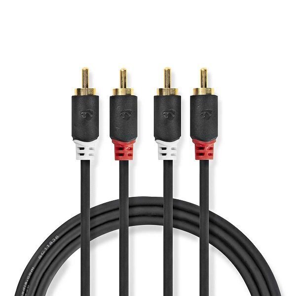 Nedis Audio 2x RCA -> 2 x RCA, 1 m. hinta ja tiedot | Kaapelit ja adapterit | hobbyhall.fi