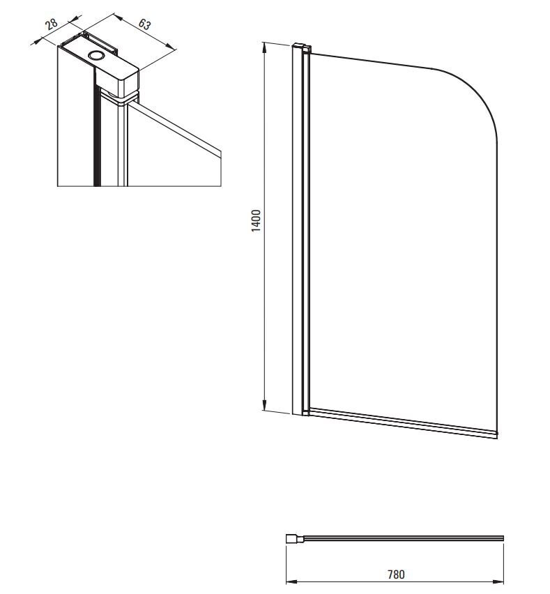 Kylpyseinä Deante Alpinia 80x140 cm, Kromi hinta ja tiedot | Kylpyhuonetarvikkeet | hobbyhall.fi