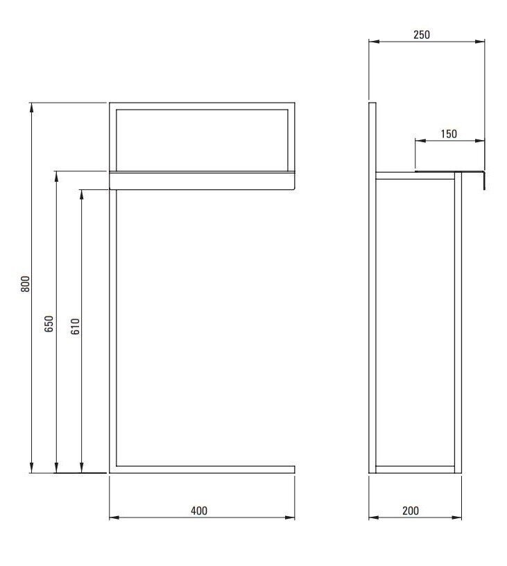 Deante pöytä Mokko ADM_N632, Nero hinta ja tiedot | Kylpyhuoneen sisustus | hobbyhall.fi