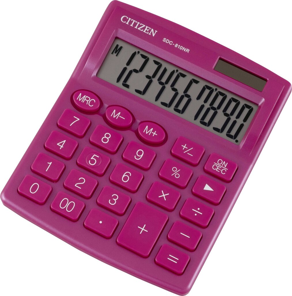 Citizen SDC 810NRP - pieni pöytälaskin, väri: Pinkki hinta ja tiedot | Toimistotarvikkeet | hobbyhall.fi