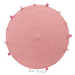 Douceur d'Intérieur Pompomparty -matto, vaaleanpunainen, Ø 90 cm hinta ja tiedot | Isot matot | hobbyhall.fi