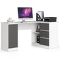 Työpöytä NORE B20, oikea, harmaa/valkoinen