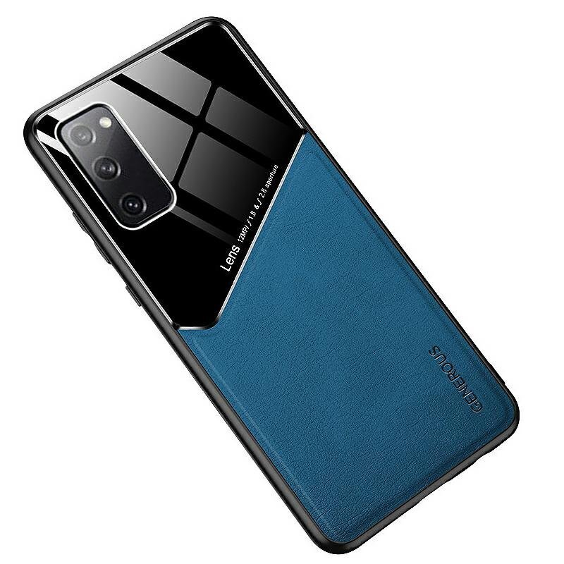 Mocco Lens Leather Back Case for Samsung Galaxy A21s Blue hinta ja tiedot | Puhelimen kuoret ja kotelot | hobbyhall.fi