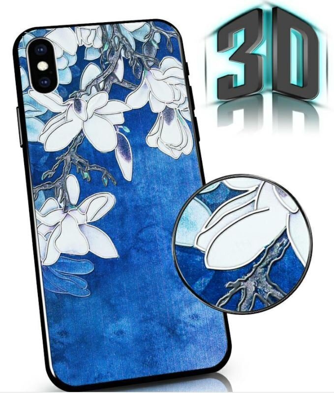 Mocco Flowers Back Case 3D for Samsung Galaxy A72 Blue hinta ja tiedot | Puhelimen kuoret ja kotelot | hobbyhall.fi