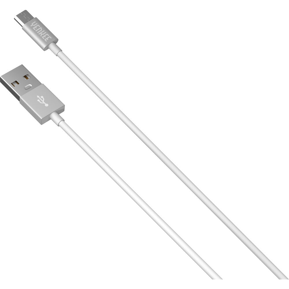 YENKEE, 2.0 USB A - mikro-USB (USB B), 480 Mbps, 2.1A, 2m, alumiini, valkoinen/musta hinta ja tiedot | Puhelinkaapelit | hobbyhall.fi