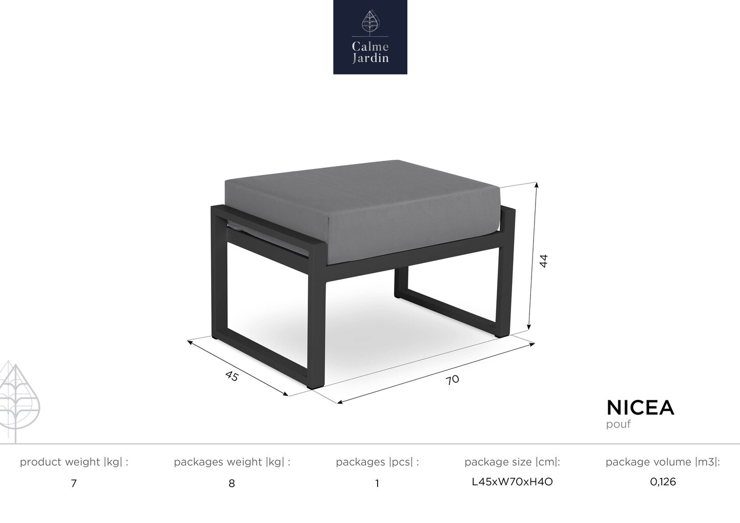 Puutarharahi Calme Jardin Nicea, kermanvärinen / valkoinen hinta ja tiedot | Puutarhatuolit | hobbyhall.fi