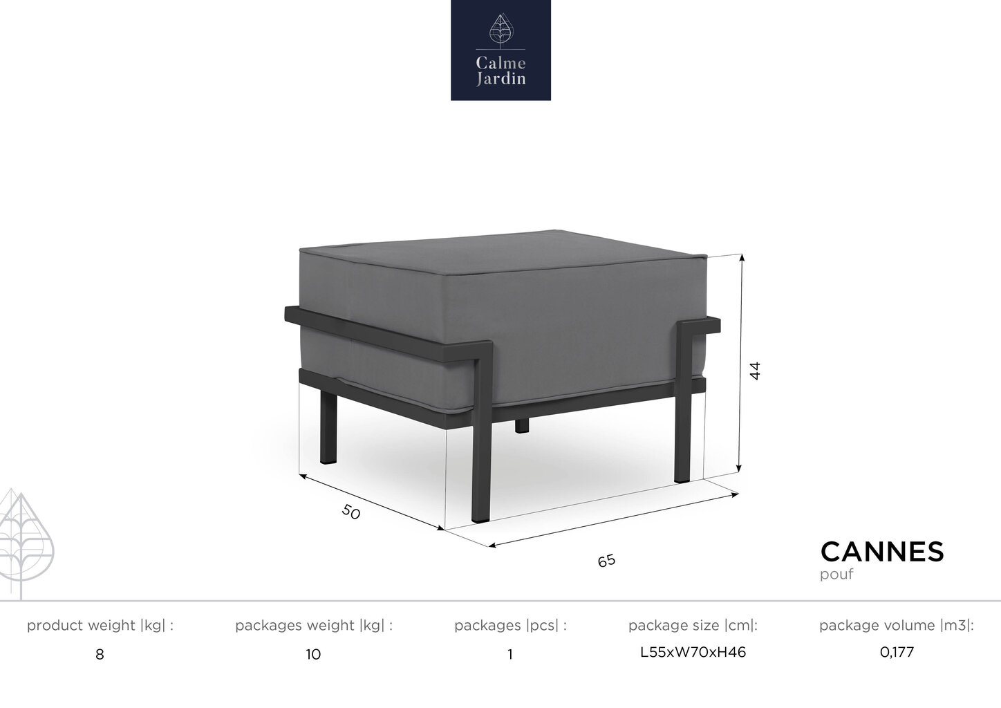 Calme Jardin Cannes puutarha rahi, vaaleanvihreä/vaaleanharmaa hinta ja tiedot | Puutarhatuolit | hobbyhall.fi