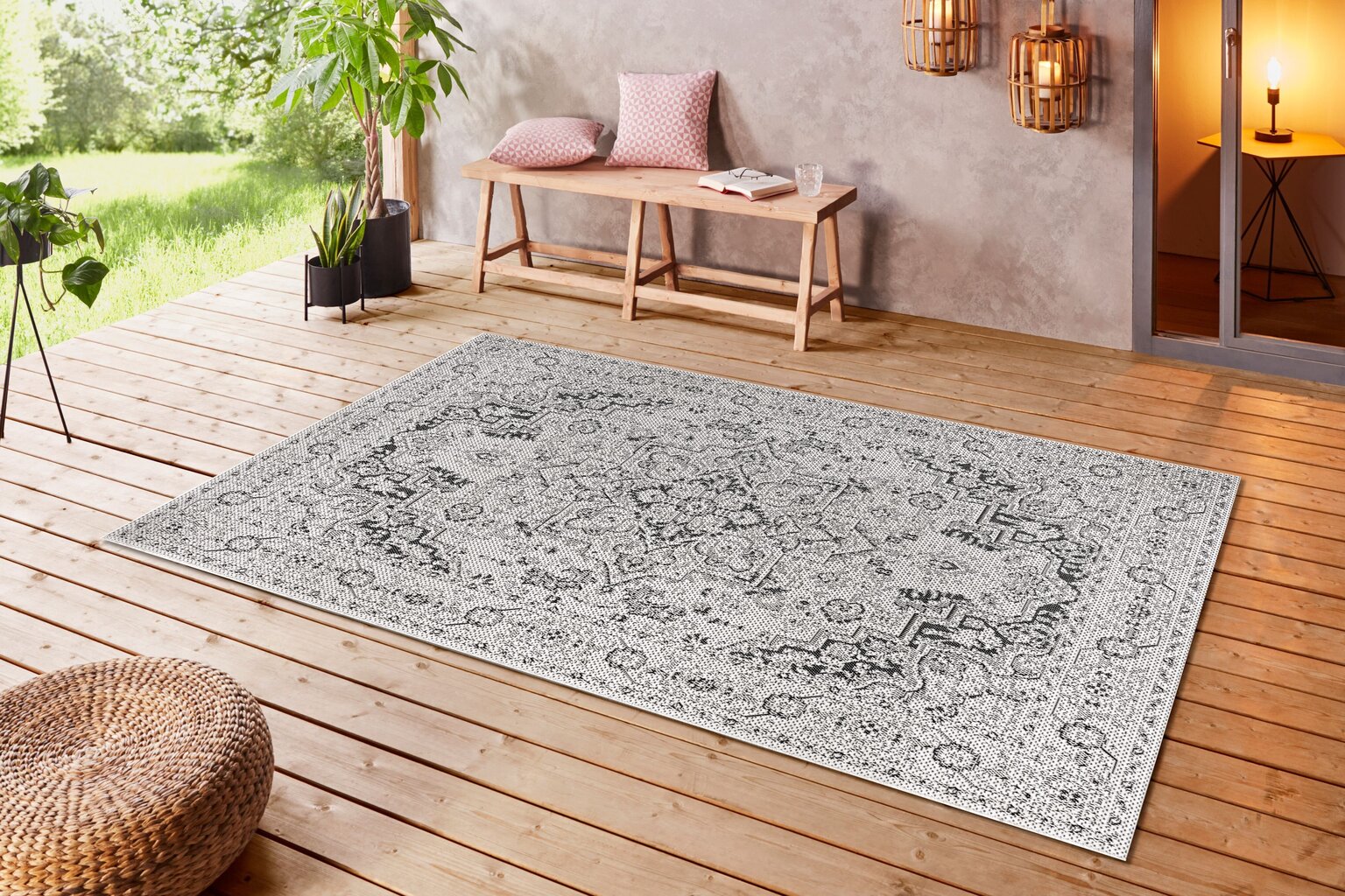 Oriental-matto, 120 x 170 cm, valkoinen / musta hinta ja tiedot | Isot matot | hobbyhall.fi
