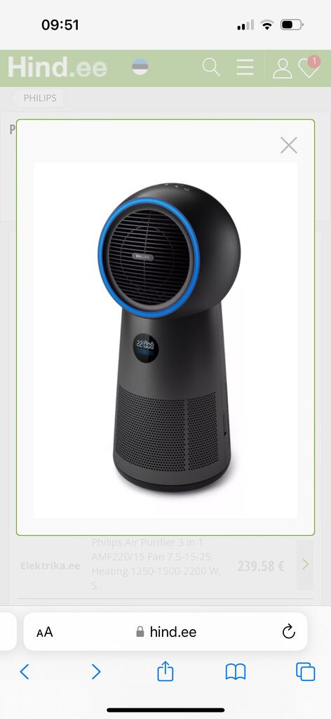 Philips Air Purifier 3 in 1 AMF220 hinta ja tiedot | Ilmanpuhdistimet | hobbyhall.fi