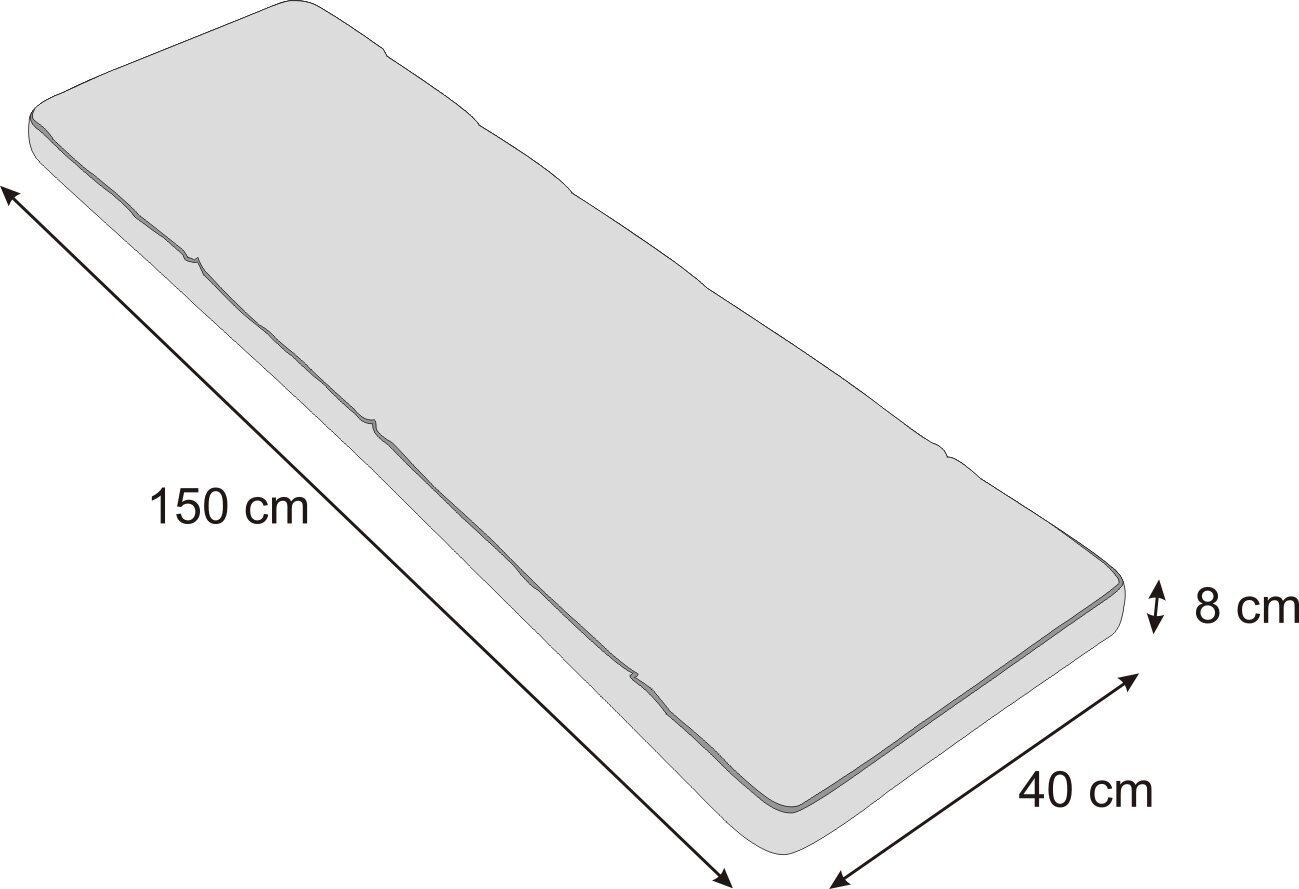 Etna Ekolen penkkityyny 150x40 cm, sininen hinta ja tiedot | Istuintyynyt, pehmusteet ja päälliset | hobbyhall.fi