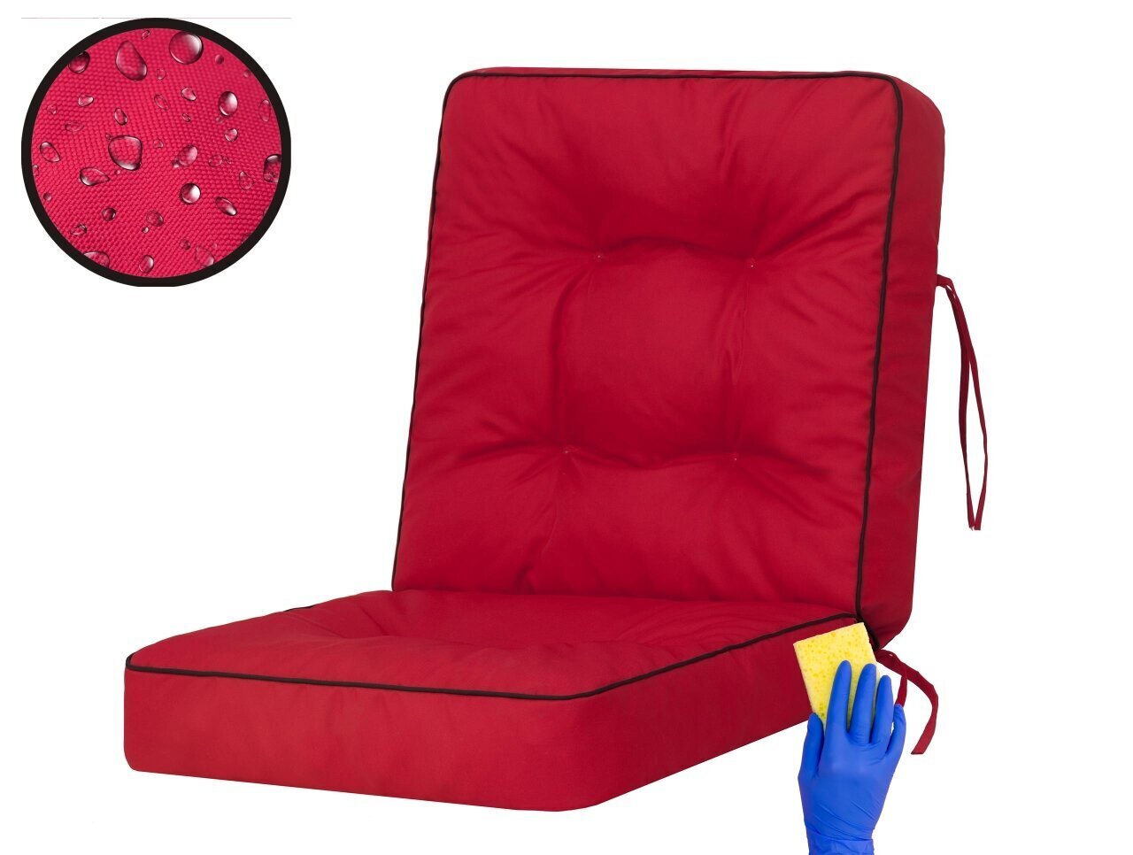 Hobbygarden Venus tuolityyny 60cm, punainen hinta ja tiedot | Istuintyynyt, pehmusteet ja päälliset | hobbyhall.fi