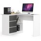 Työpöytä NORE B16, vasen, valkoinen/harmaa hinta ja tiedot | Tietokonepöydät ja työpöydät | hobbyhall.fi