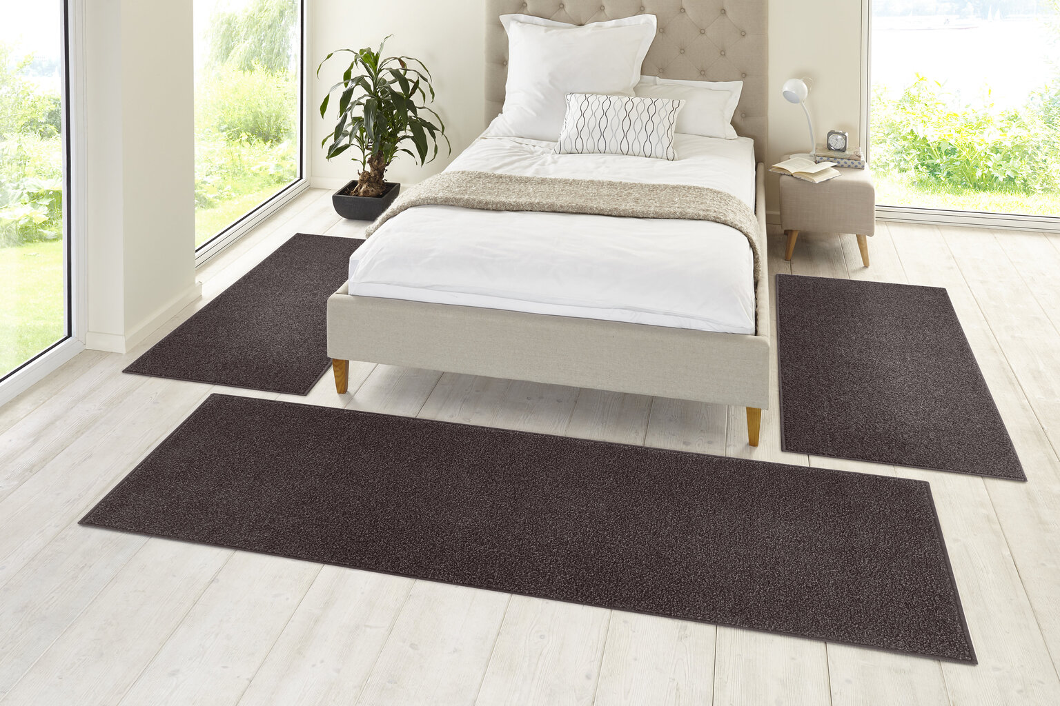 Mattosetti Hanse Home Pure Anthracite, 3-osainen hinta ja tiedot | Isot matot | hobbyhall.fi