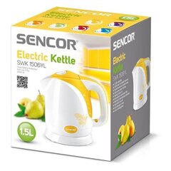 Sencor SWK1506YL vedenkeitin, valkoinen/keltainen hinta ja tiedot | Vedenkeittimet | hobbyhall.fi