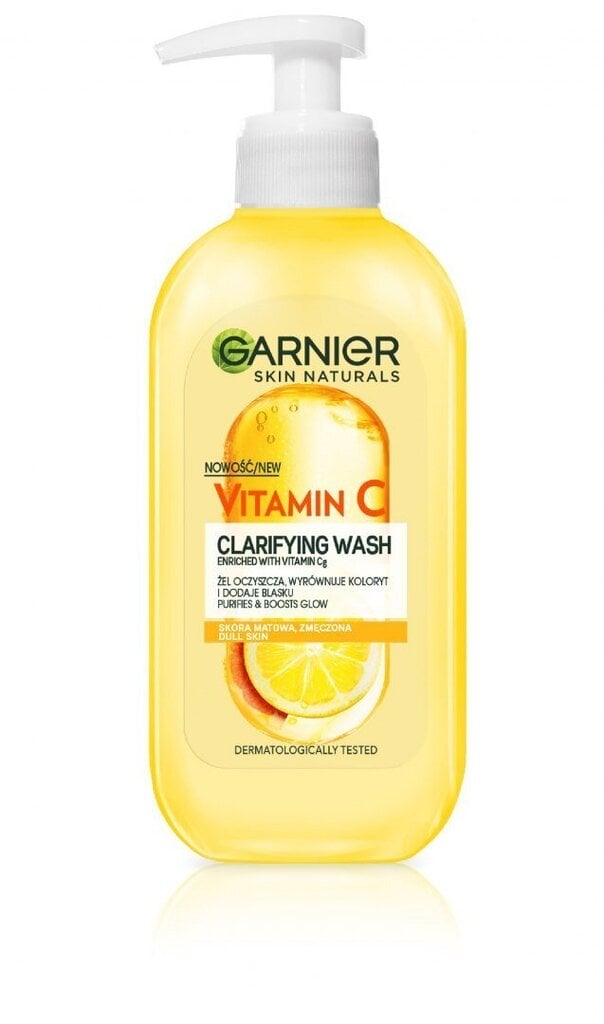 Kirkastava puhdistusgeeli Garnier Vitamin C 200 ml hinta ja tiedot | Kasvojen puhdistusaineet | hobbyhall.fi