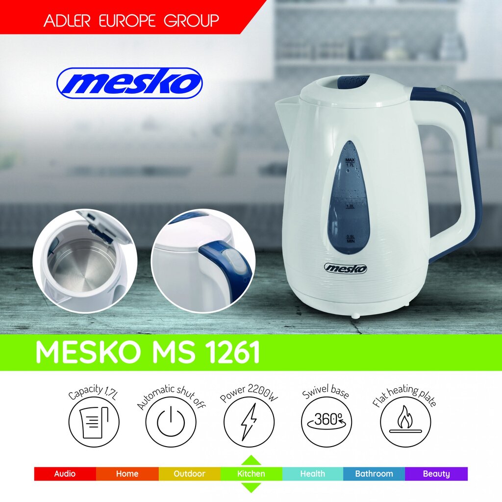 Mesko 1261 hinta ja tiedot | Vedenkeittimet | hobbyhall.fi