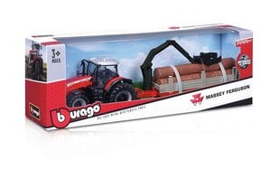 Traktori Massey Ferguson perävaunulla Bburago 10 cm, 18-31850 hinta ja tiedot | Poikien lelut | hobbyhall.fi