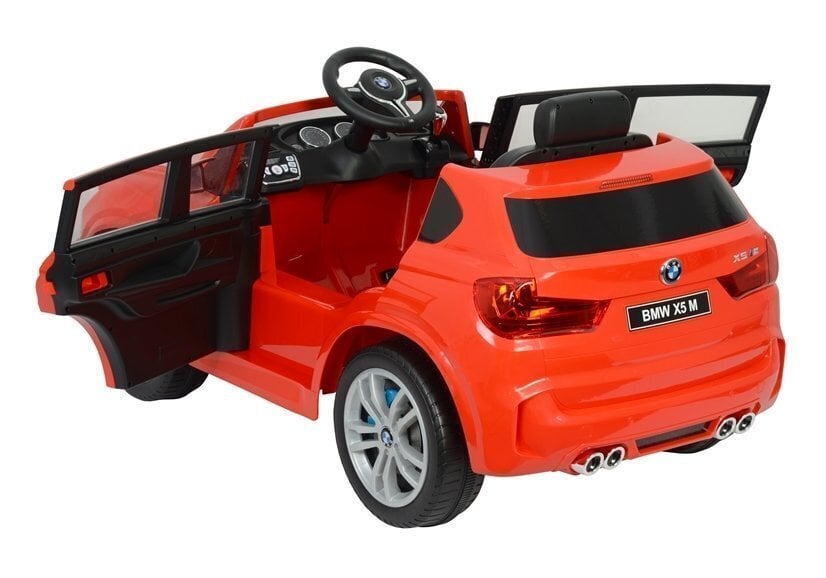 Yksipaikkainen sähköauto lapsille BMW X5 M, punainen hinta ja tiedot | Lasten sähköautot | hobbyhall.fi