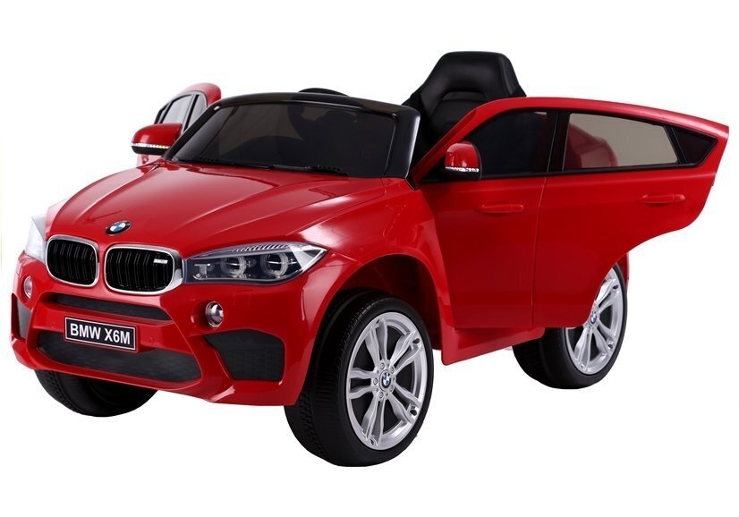 Yksipaikkainen sähköauto lapsille BMW X6, punainen hinta ja tiedot | Lasten sähköautot | hobbyhall.fi