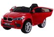 Yksipaikkainen sähköauto lapsille BMW X6, punainen hinta ja tiedot | Lasten sähköautot | hobbyhall.fi