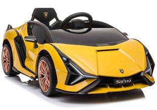 Yksipaikkainen lasten sähköauto Lamborghini Sian, keltainen hinta ja tiedot | Lasten sähköautot | hobbyhall.fi