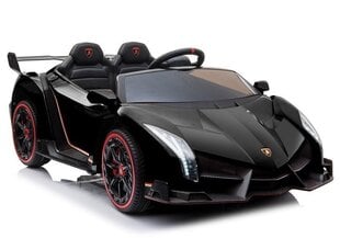 Kaksipaikkainen sähköauto lapsille Lamborghini Veneno, musta hinta ja tiedot | Lasten sähköautot | hobbyhall.fi