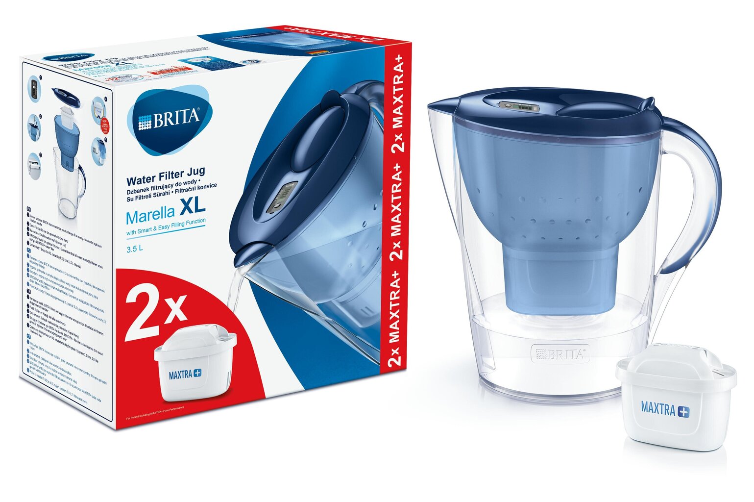 BRITA suodatinkannu MARELLA XL 3.5L MEMO +2kpl Maxtra+ hinta ja tiedot | Veden suodatinkannut ja suodattimet | hobbyhall.fi