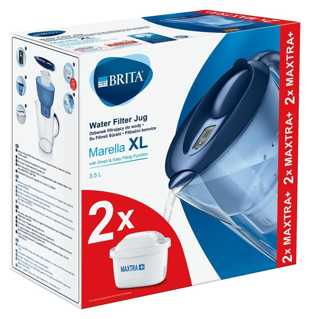 BRITA suodatinkannu MARELLA XL 3.5L MEMO +2kpl Maxtra+ hinta ja tiedot | Veden suodatinkannut ja suodattimet | hobbyhall.fi