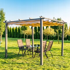 Pergola - Paviljonki, 300x300 cm, väri, beige. hinta ja tiedot | Puutarhapaviljongit | hobbyhall.fi