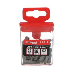 Ruuvimeisseli suuttimet TORX, 25kpl. Draumet PREMIUM hinta ja tiedot | Käsityökalut | hobbyhall.fi