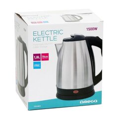 Omega OEK801 vedenkeitin ruostumatonta terästä, harjattu pinta / 1800 ml / 1500W hinta ja tiedot | Vedenkeittimet | hobbyhall.fi