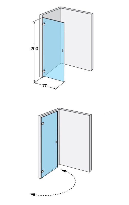 Suihkun ovi IDO Design 70, vasen puoli hinta ja tiedot | Suihkuseinät ja -ovet | hobbyhall.fi