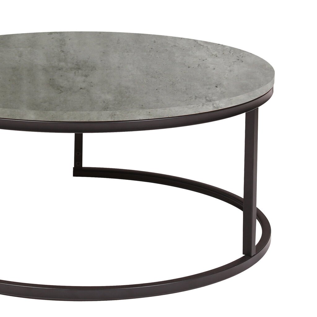 Sohvapöytä BRITU D80xH35cm, harmaa, MDF, metalli hinta ja tiedot | Sohvapöydät | hobbyhall.fi