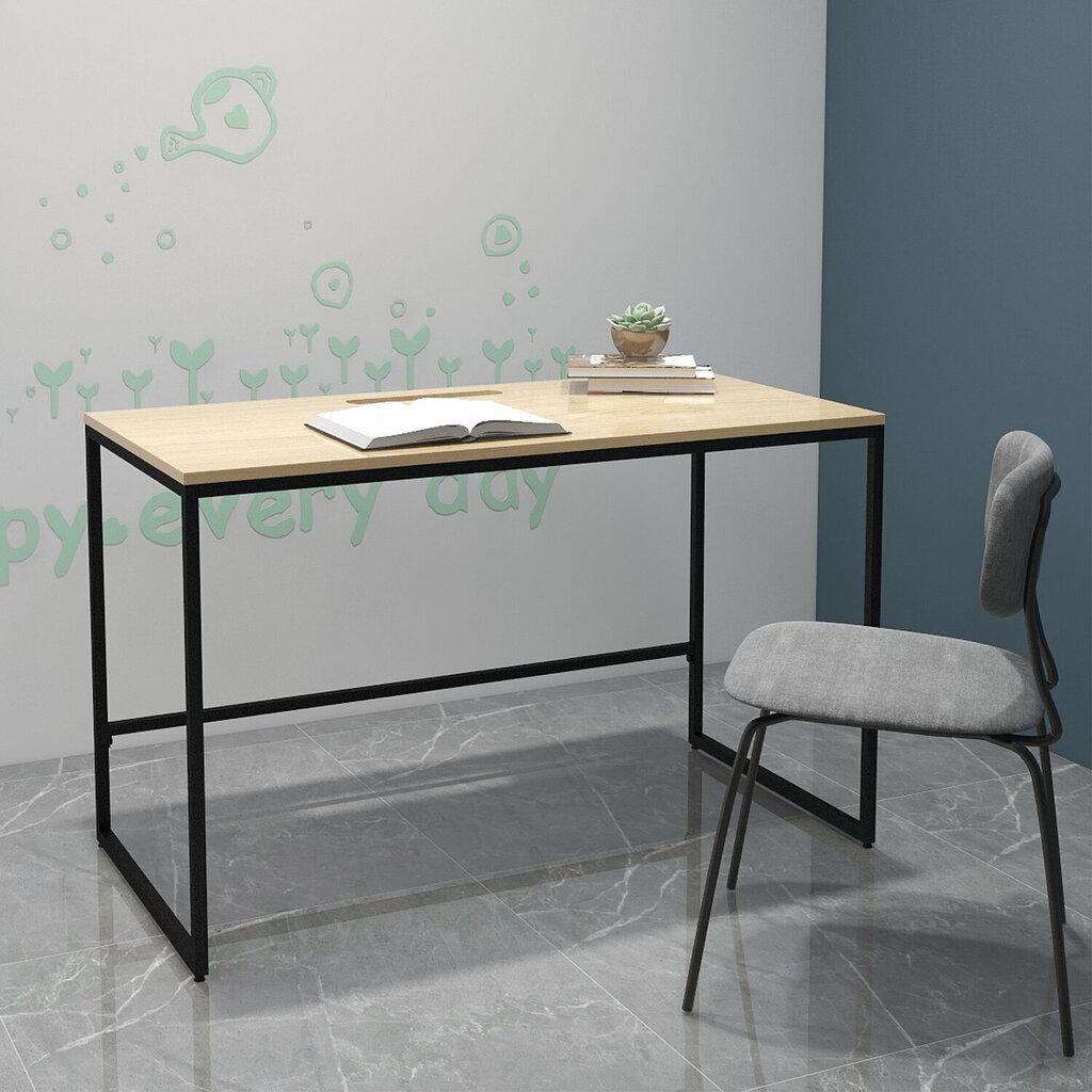 Kirjoituspöytä HELENA 120x60xH75cm, vaalea tammi, MDF, metalli hinta ja tiedot | Tietokonepöydät ja työpöydät | hobbyhall.fi