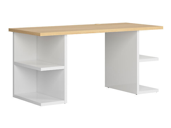 Desk BRW Nandu, valkoinen/ruskea hinta ja tiedot | Tietokonepöydät ja työpöydät | hobbyhall.fi