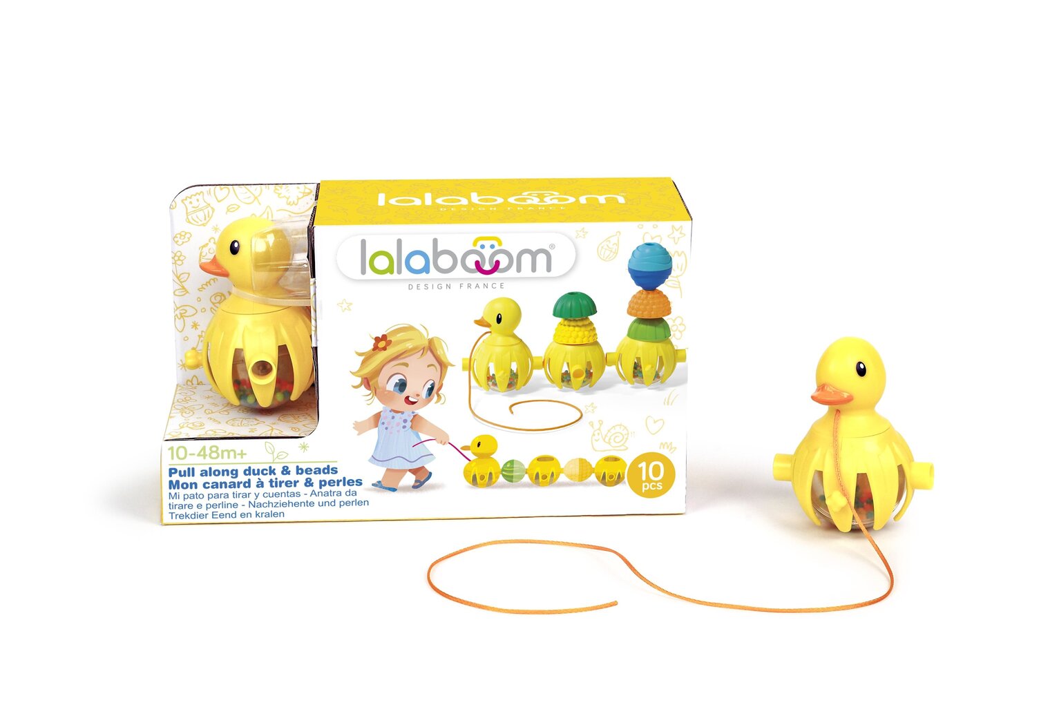 Kehittyvä helmisetti Lalaboom Pull Along Duck, 10 kpl., BL330 hinta ja tiedot | Vauvan lelut | hobbyhall.fi