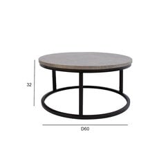 Sohvapöytä BRITE D60xH32cm, harmaa, MDF, metalli hinta ja tiedot | Sohvapöydät | hobbyhall.fi