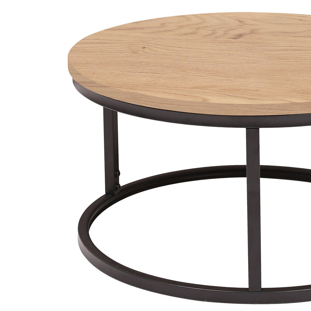 Sohvapöytä BRITE D60xH32cm, vaalea puu, MDF, metalli hinta ja tiedot | Sohvapöydät | hobbyhall.fi