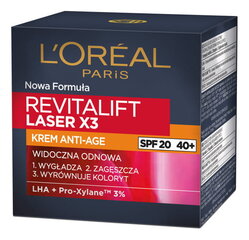 Kasvovoide L'oreal Paris Revitalift Laser X3 Anti-Aging Care SPF20 50 ml hinta ja tiedot | L'Oréal Paris Kasvojenhoitotuotteet | hobbyhall.fi