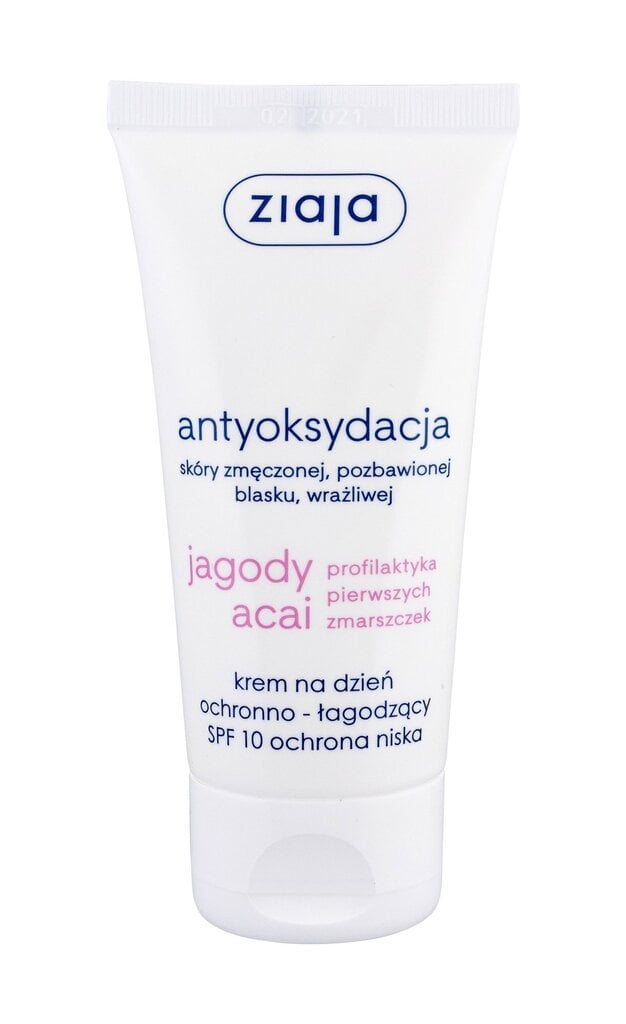 Ziaja Acai Berry Antioxidation SPF10 -suojaava ja rauhoittava päivävoide, 50 ml hinta ja tiedot | Kasvovoiteet | hobbyhall.fi