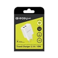 Matkalaturi 2 USB 2mAh By Easycell Valkoinen hinta ja tiedot | Easycell Puhelimet, älylaitteet ja kamerat | hobbyhall.fi