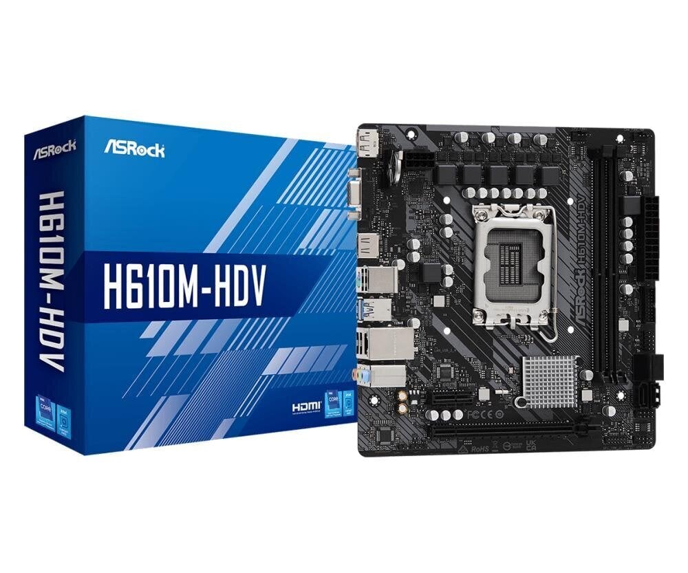 ASRock H610M-HDV micro ATX - LGA1700 Socket - H610 hinta ja tiedot | Emolevyt | hobbyhall.fi