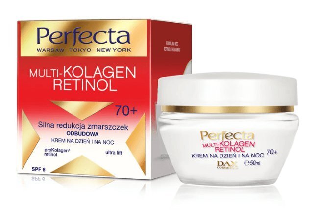 Ryppyjä estävä päivä- ja yökasvovoide Perfecta Multi-Collagen Retinol 70+ SPF6 50 ml hinta ja tiedot | Kasvovoiteet | hobbyhall.fi