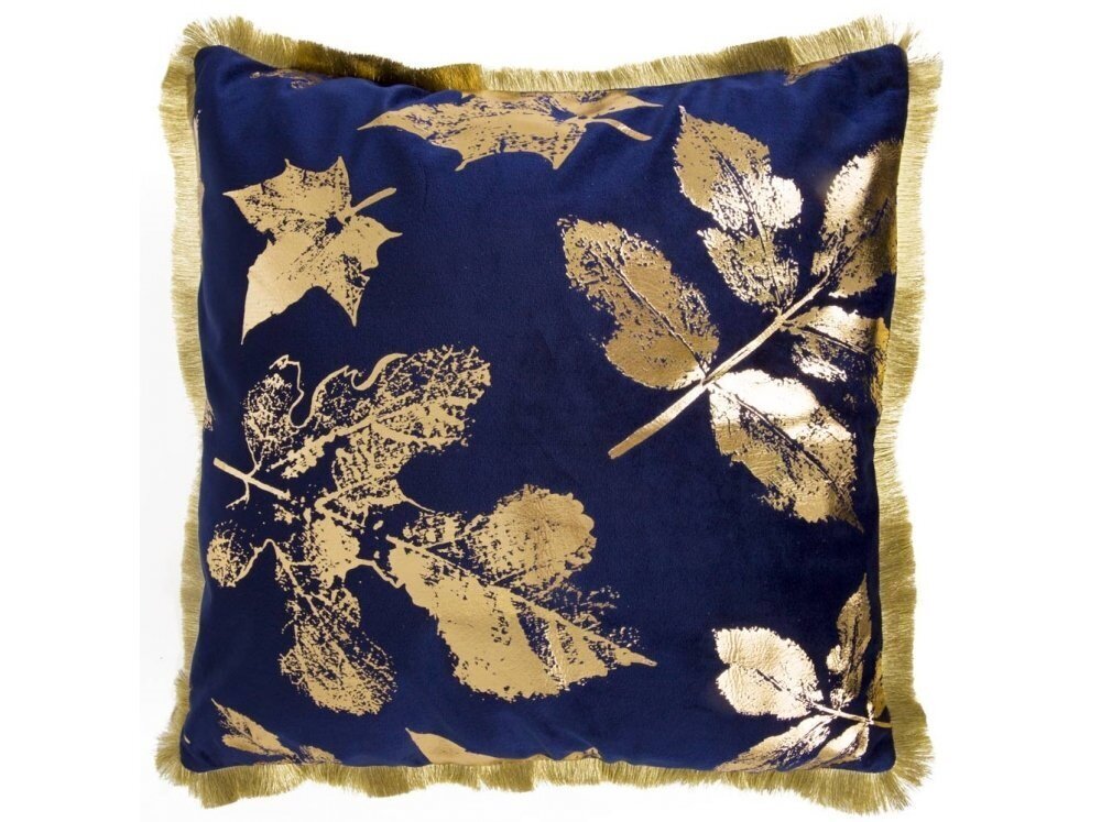 My Home koristetyynyliina Velvet Blue Leaves hinta ja tiedot | Koristetyynyt ja tyynynpäälliset | hobbyhall.fi