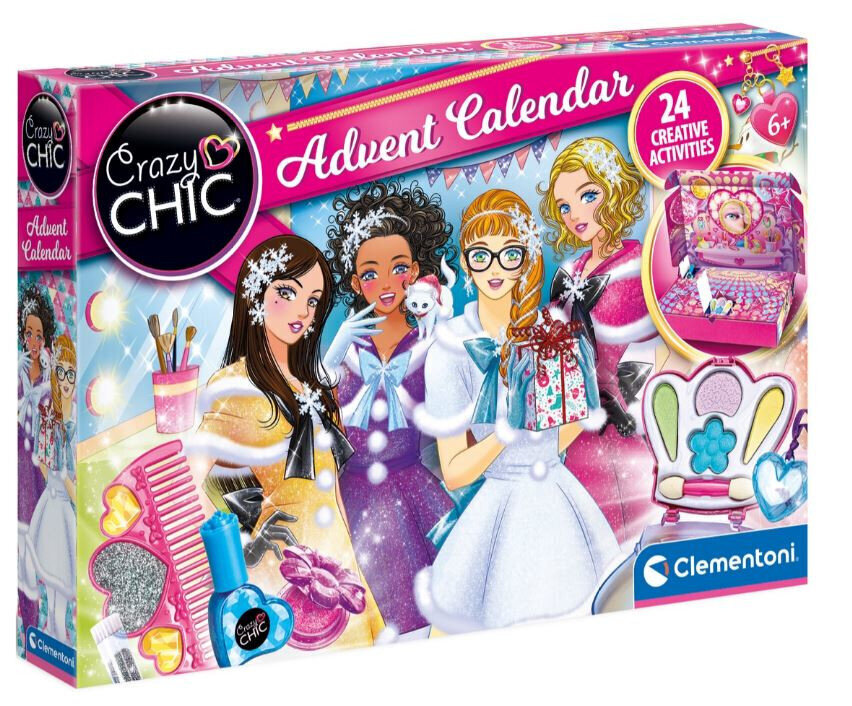 Clementon Crazy Chic Girls - Lasten kosmetiikkasetti sekä kalenteri, 24 kpl hinta ja tiedot | Tyttöjen lelut | hobbyhall.fi