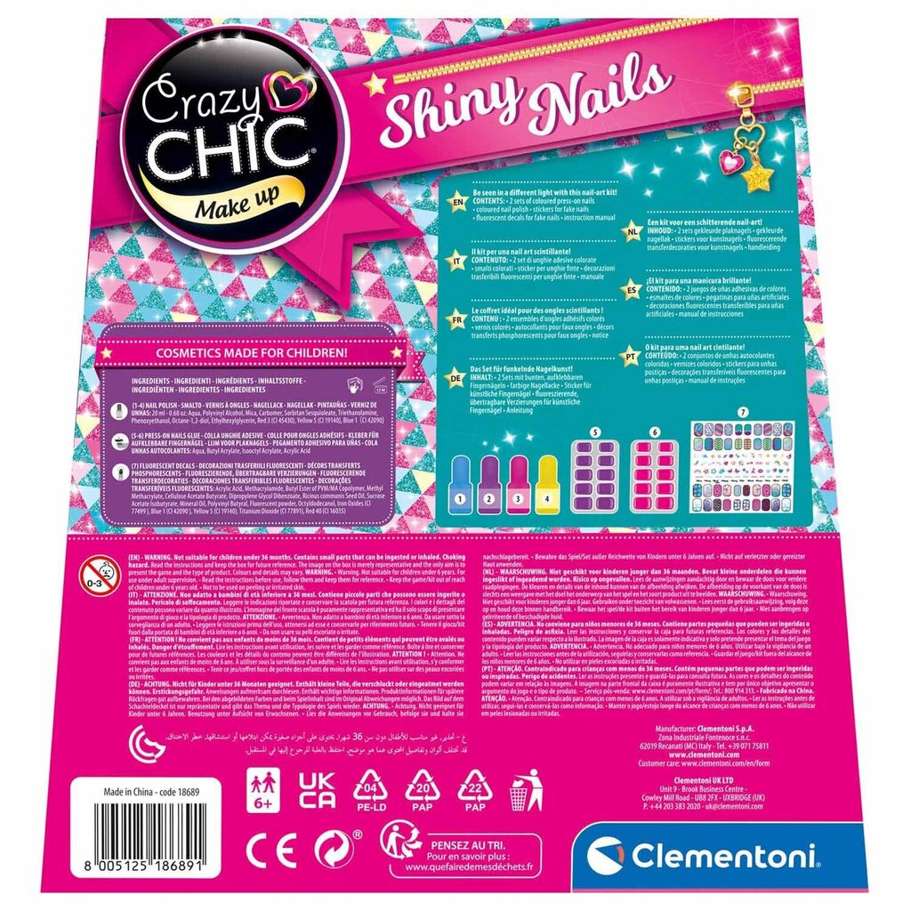 Clementoni Crazy Chic - Lasten oma manikyyrisetti. hinta ja tiedot | Tyttöjen lelut | hobbyhall.fi