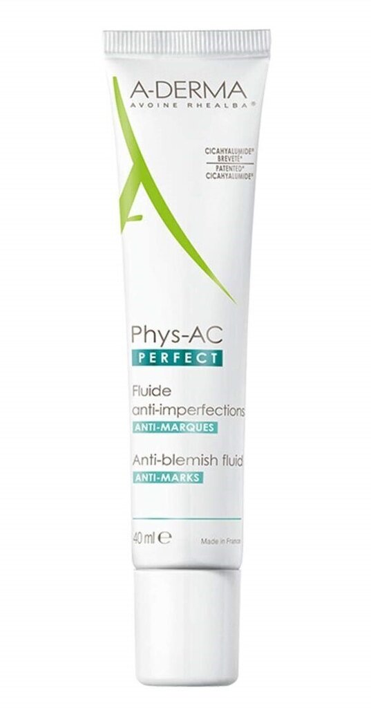 A-Derma Phys-AC Perfect Anti-Blemish Fluid päivävoide 40 ml hinta ja tiedot | Kasvovoiteet | hobbyhall.fi