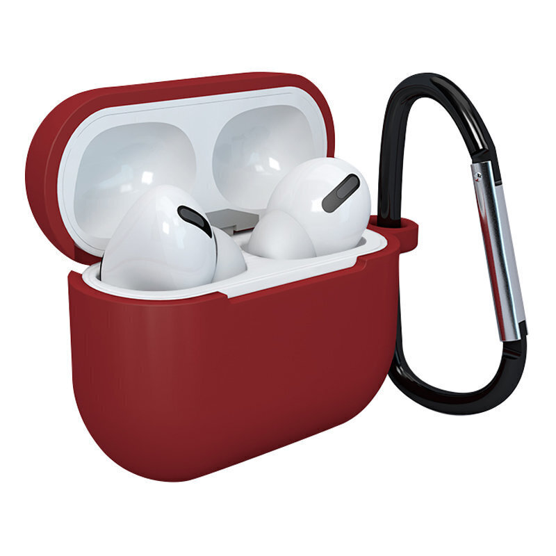 Apple AirPods 3 pehmeä silikoninen kuulokekotelo + pidike, musta, kotelo D. hinta ja tiedot | Kuulokkeiden tarvikkeet | hobbyhall.fi