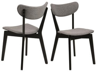 2-Ruokapöydän tuolisetti Roxby, Harmaa/Musta hinta ja tiedot | Ruokapöydän tuolit | hobbyhall.fi