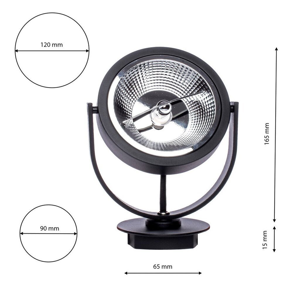 Eko-Light Lugar Black Kattovalaisin hinta ja tiedot | Kattovalaisimet | hobbyhall.fi